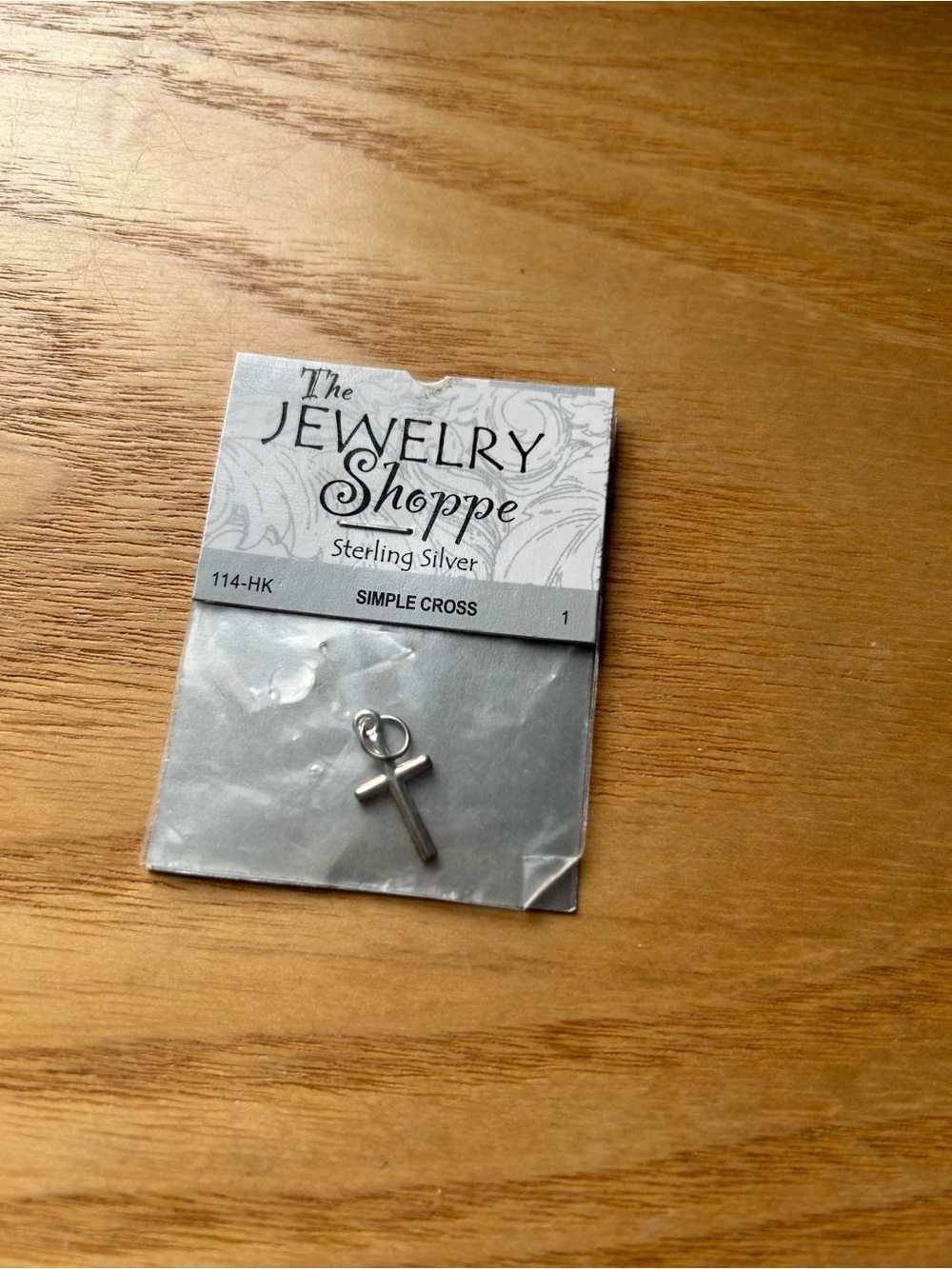 Sterling Silver Simple Cross Pendant - Silver